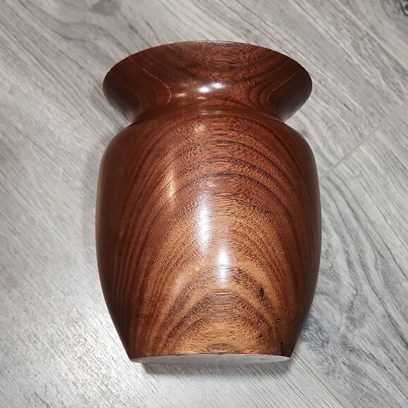 Vintage Wooden Dark Vase - Picture 4 of 6